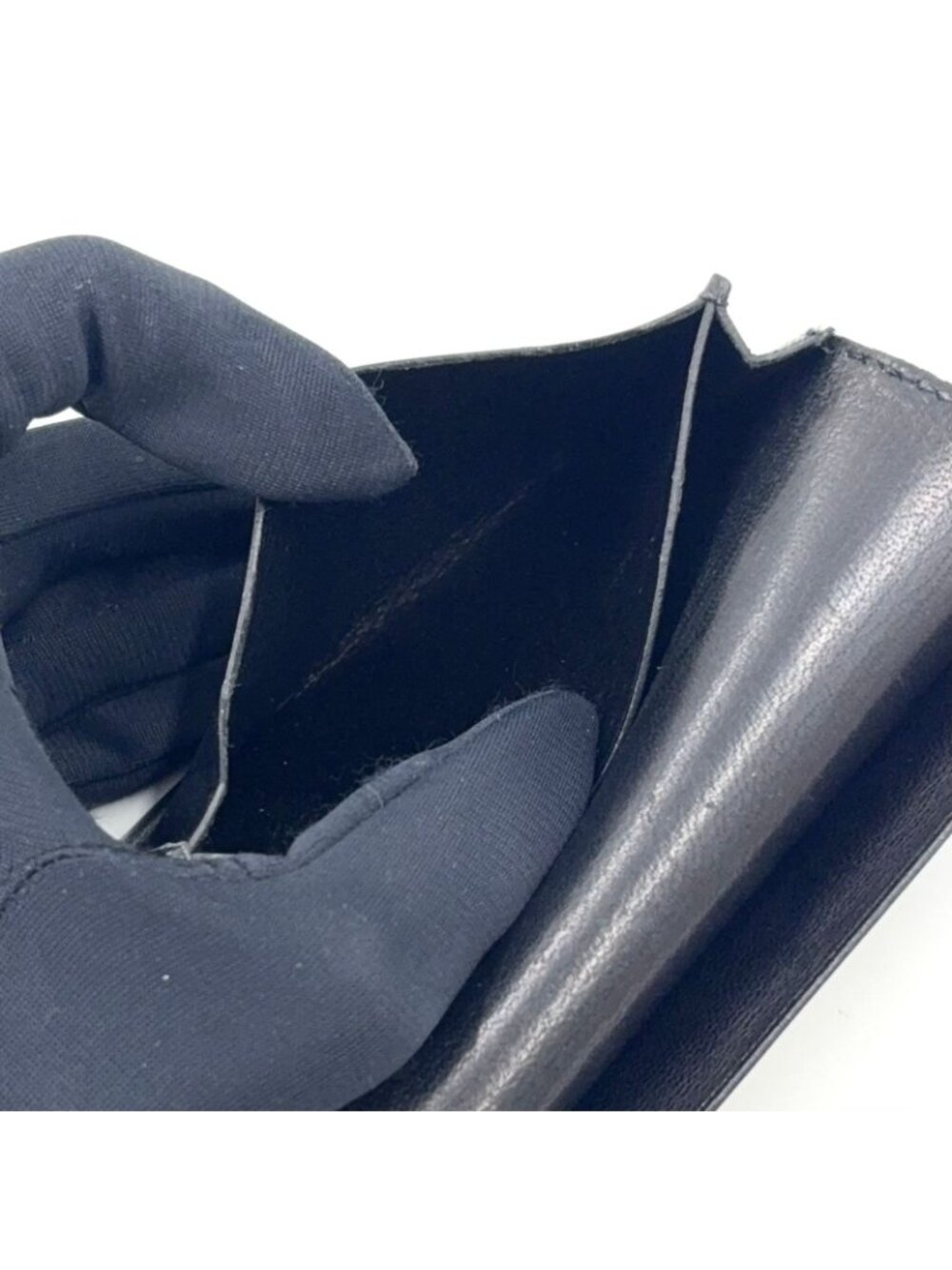 Hermes Bearn Box Calf Black Card Case Silver - Picture 13 of 15